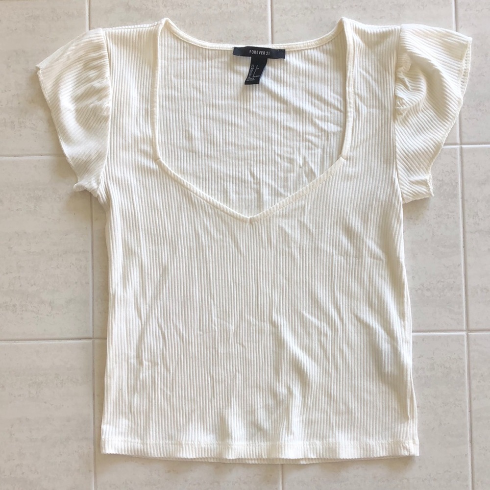 Fitted Off White Top